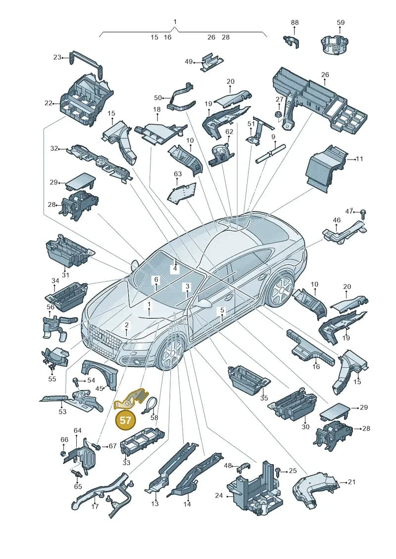 4G0971502J — Audi A7 Sportback (2014-2018) diagram 788971800, position 57
