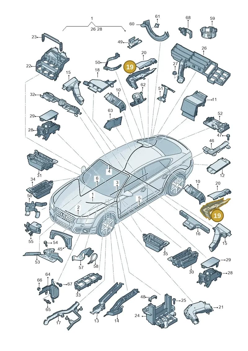 4G0971821B — Audi A7 Sportback (2010-2015) diagram 711971800, position 19