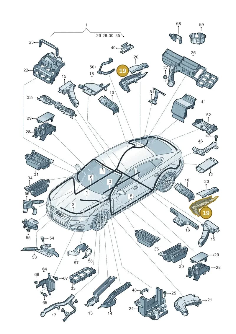 4G0971821B — Audi RS7 Sportback (2013-2018) diagram 765971800, position 19