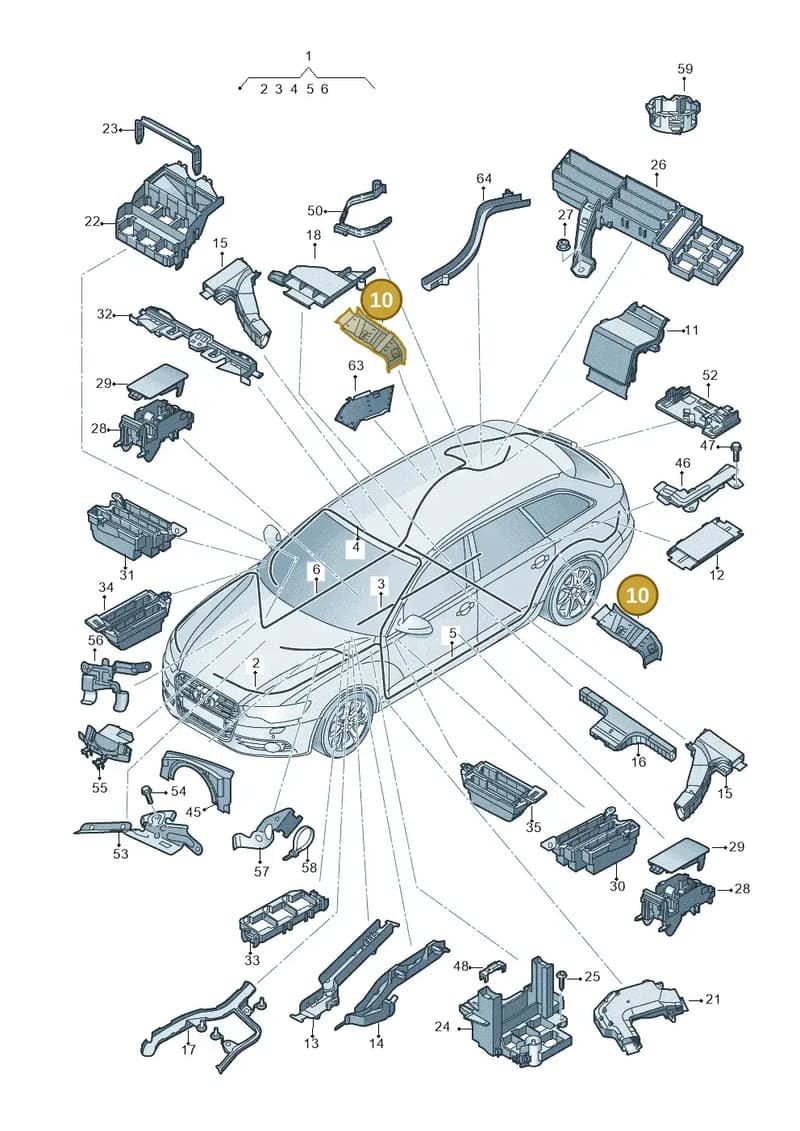 4G0971822F — Audi RS6 Avant (2013-2018) diagram 758971800, position 10