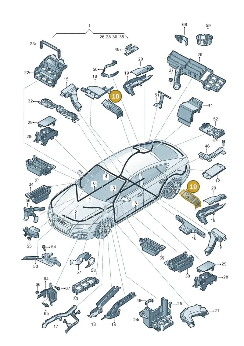 4G0971822F — Audi RS7 Sportback (2013-2018) diagram 765971800, position 10