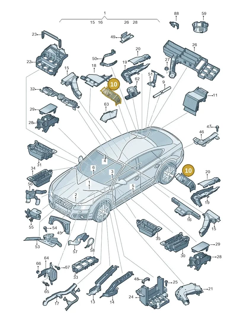 4G0971822F — Audi A7 Sportback (2014-2018) diagram 788971800, position 10