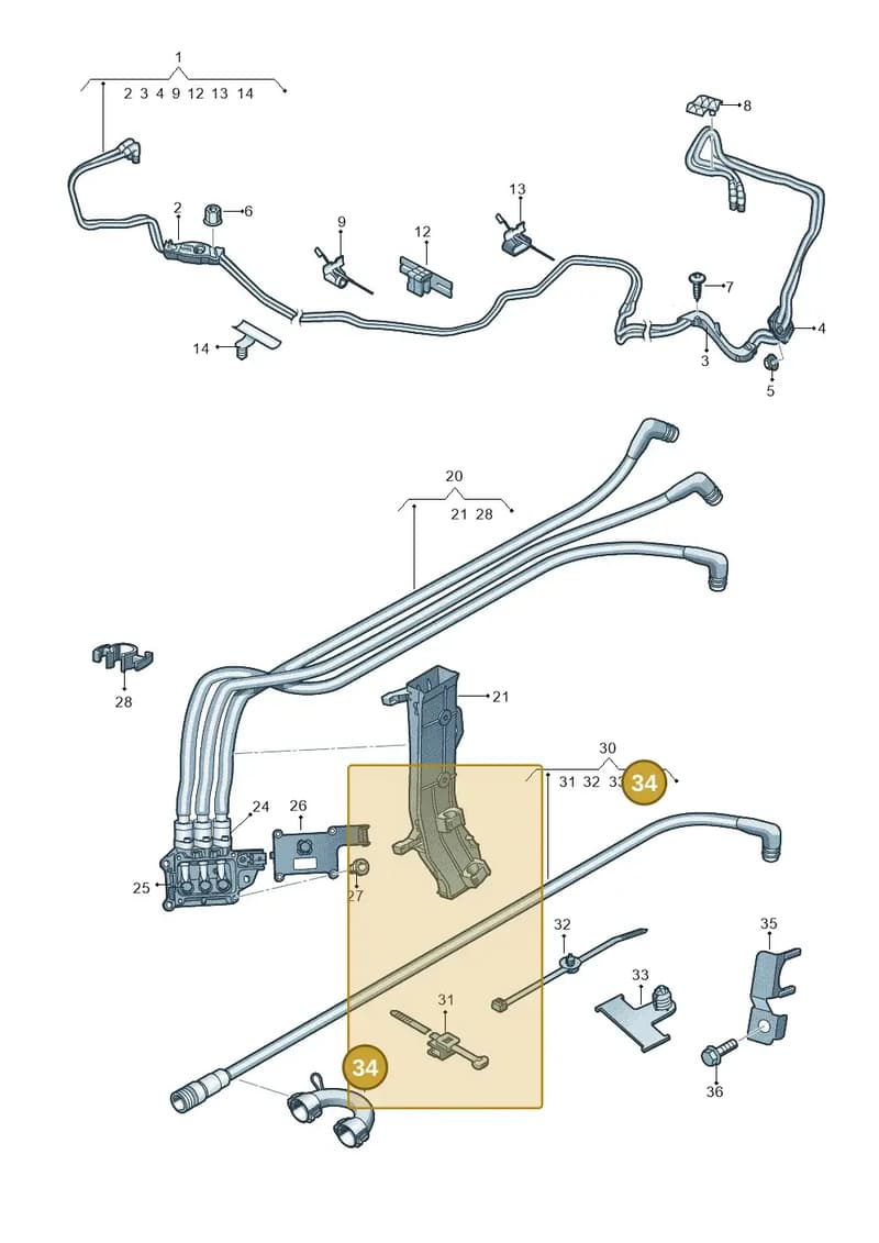 4G0971824AK — Audi A8 (2013-2018) diagram 696972120, position 34