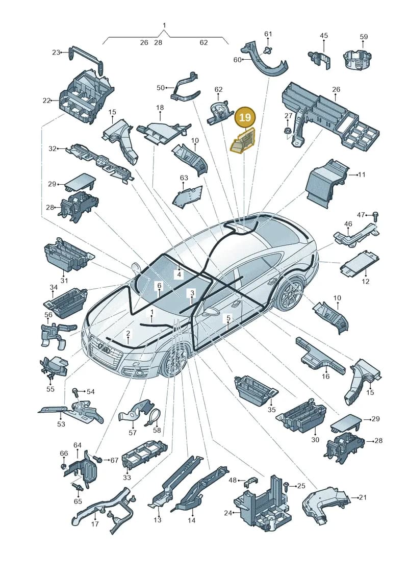 4G0971824AQ — Audi A6 (2014-2018) diagram 798971800, position 19