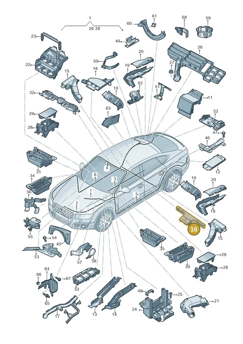 4G0971824BT — Audi A6 Avant (2012-2018) diagram 711971800, position 16