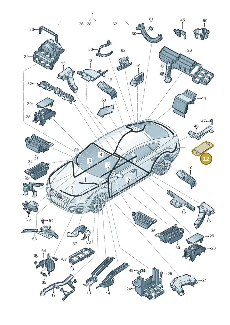 4G0971824 — Audi A6 (2014-2018) diagram 798971800, position 12