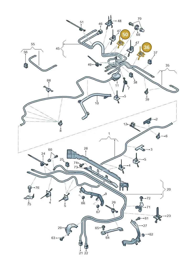 4G0971838 — Audi A6 (2018-2025) diagram 435972020, position 36+50