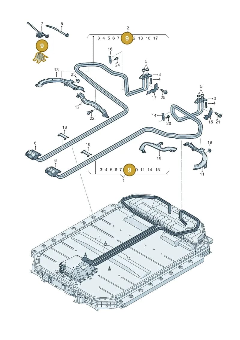 4G0971838 — Audi Q8 e-tron (2018-2025) diagram 586970210, position 9