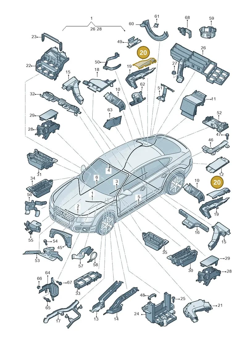 4G0971839 — Audi A7 Sportback (2010-2015) diagram 711971800, position 20
