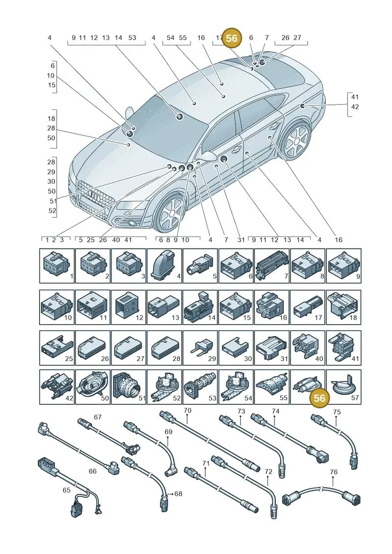 4G0971841B — Audi A7 Sportback (2010-2015) diagram 711971790, position 56