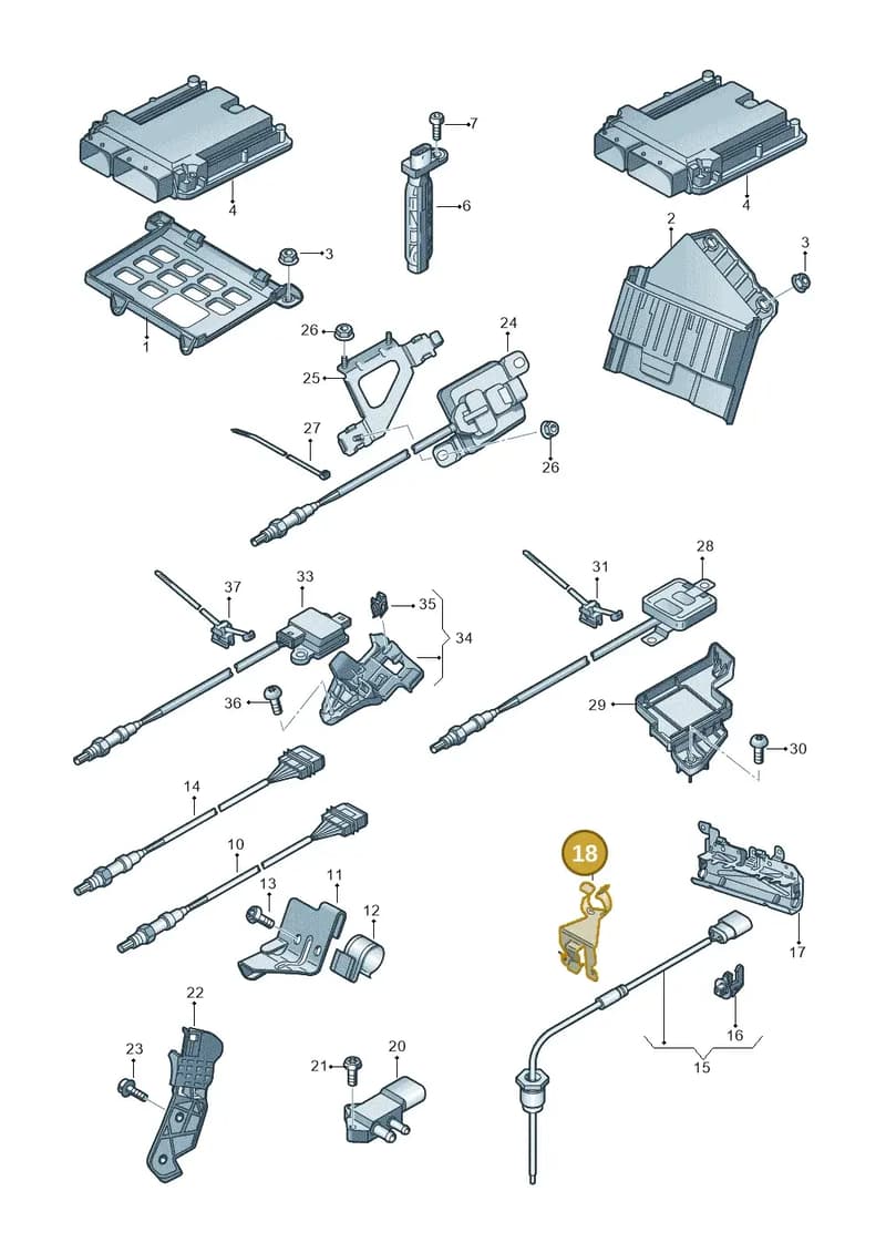 4G0971843E — Audi A8L qu. 3.0 TDI (2009-2014) diagram 696906050, position 18