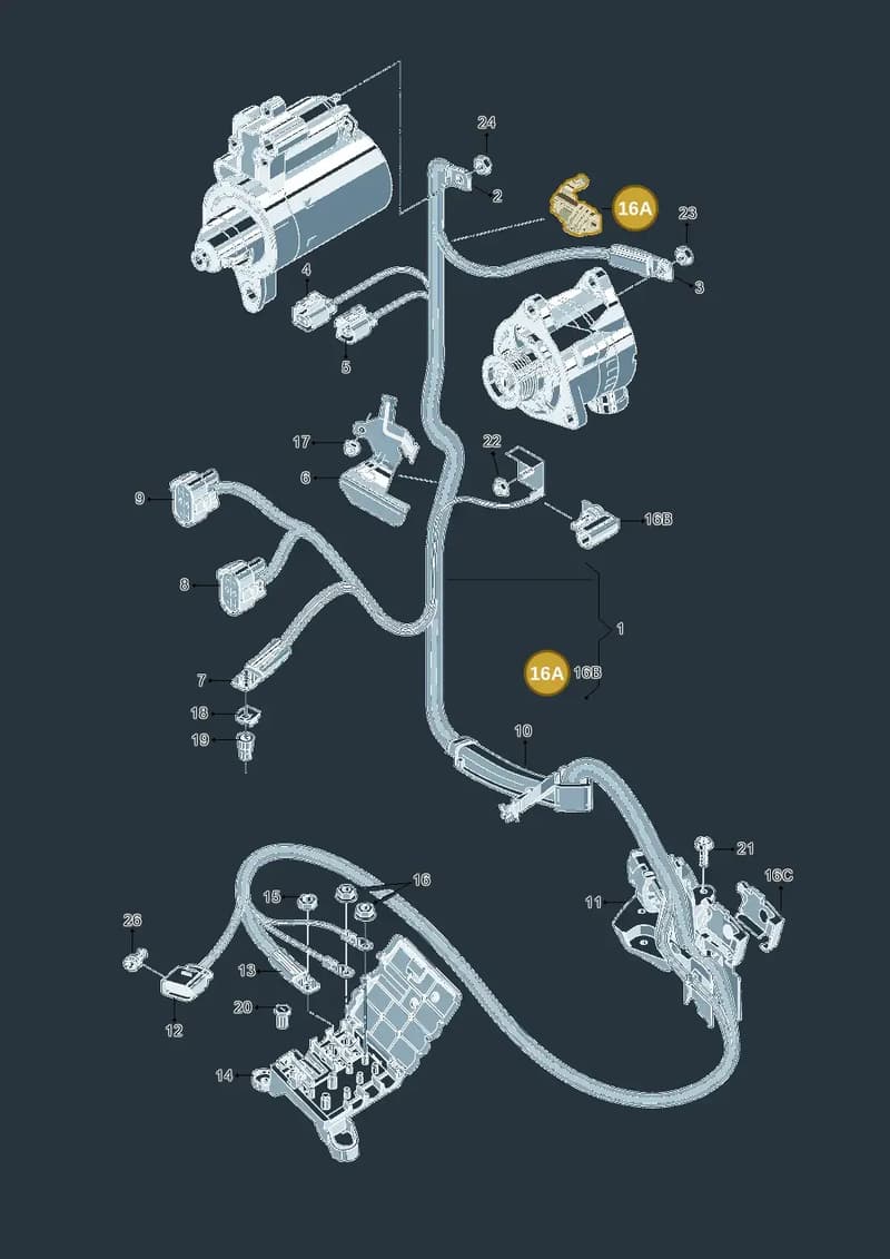 4G0971845AE — Audi A6 Avant (2012-2018) diagram 738972020, position 16A