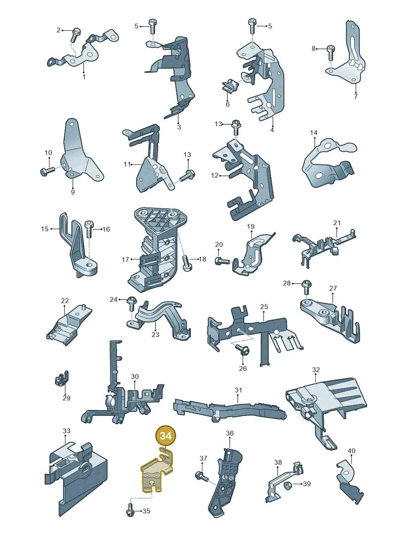 4G0971845K — Audi A7 Sportback (2014-2018) diagram 788971000, position 34