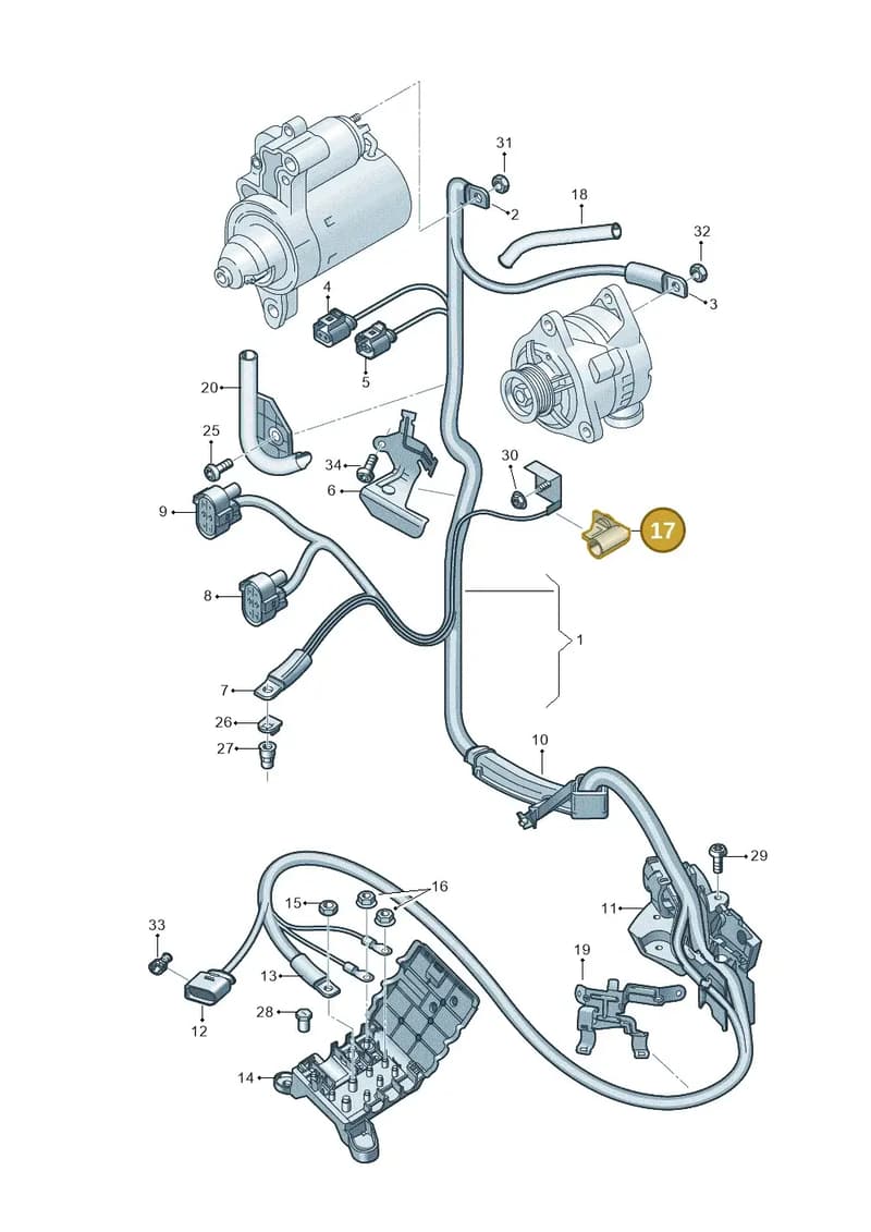 4G0971845T — Audi A7 Sportback (2014-2018) diagram 788972020, position 17