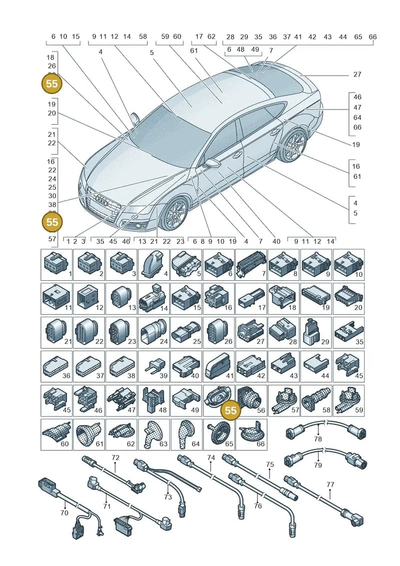 4G0971871D — Audi A6 (2014-2018) diagram 798971790, position 55