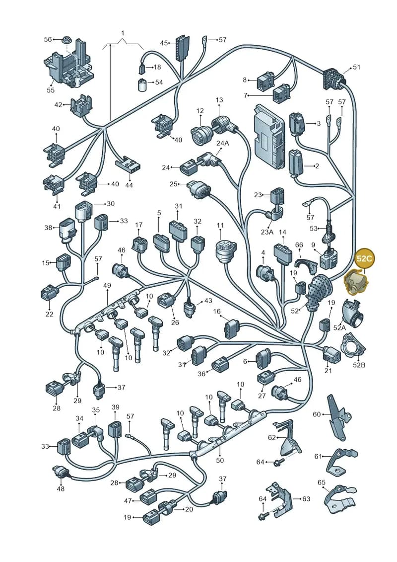 4G0971871N — Audi A6 Avant (2012-2018) diagram 711971500, position 52C