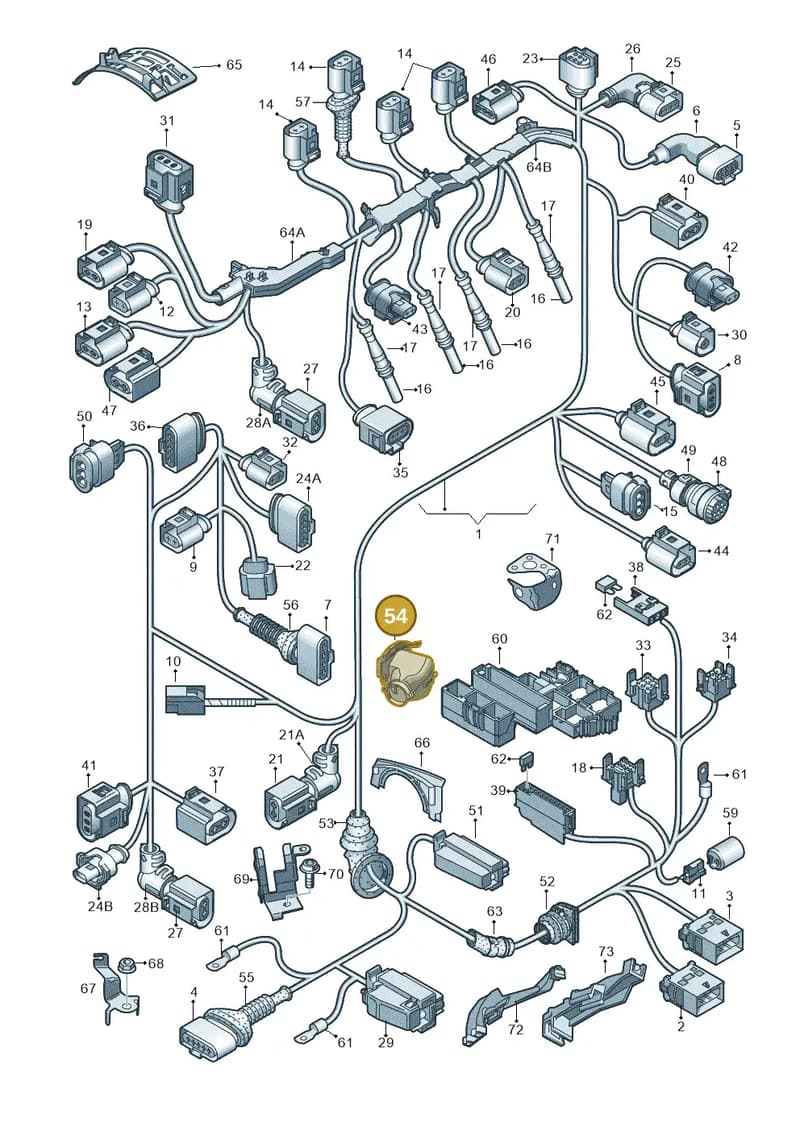 4G0971871N — Audi A6 2.0 tdi (2010-2015) diagram 717971050, position 54