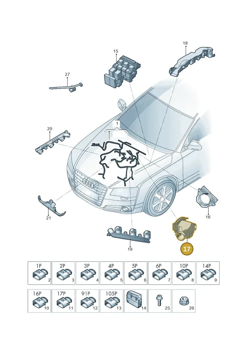 4G0971871N — Audi A6 1.8 (2015-2019) diagram 887971020, position 17