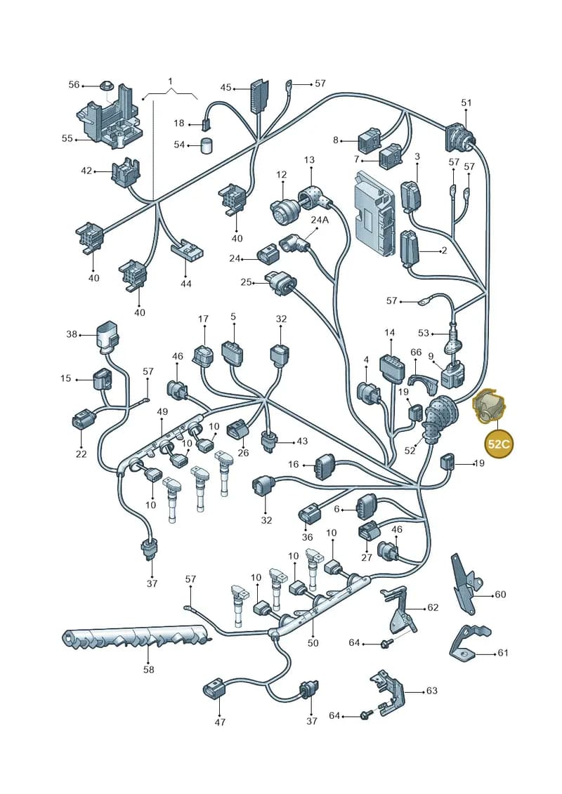 4G0971871N — Audi A6 1.8 (2015-2019) diagram 887971040, position 52C