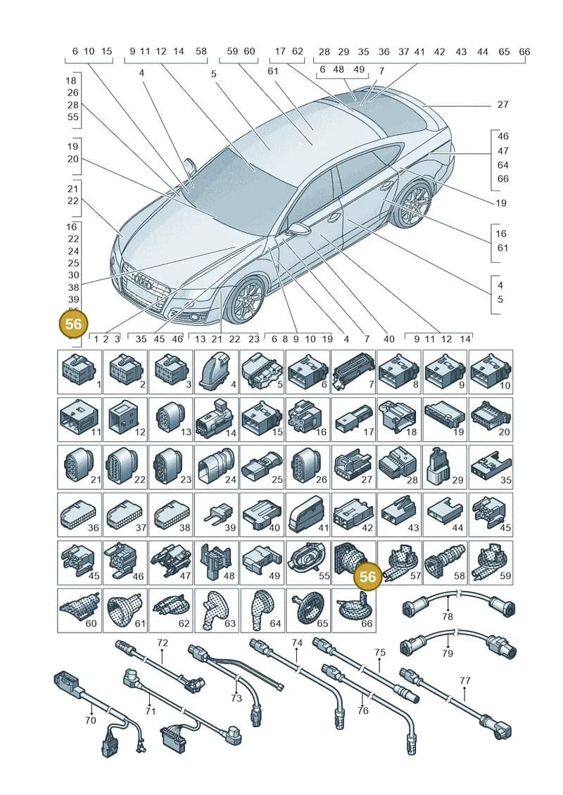 4G0971871T — Audi A6 (2014-2018) diagram 798971790, position 56