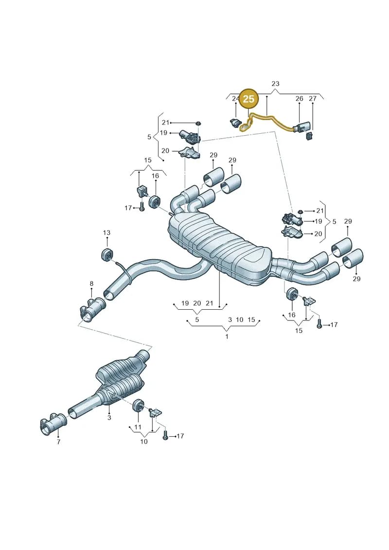 4G0971921A — Audi A3 Sportback (2019-2025) diagram 596253970, position 25