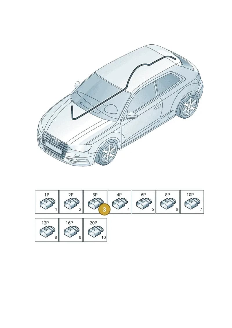 4G0971921A — Audi A3 Sportback (2012-2016) diagram 745971830, position 3