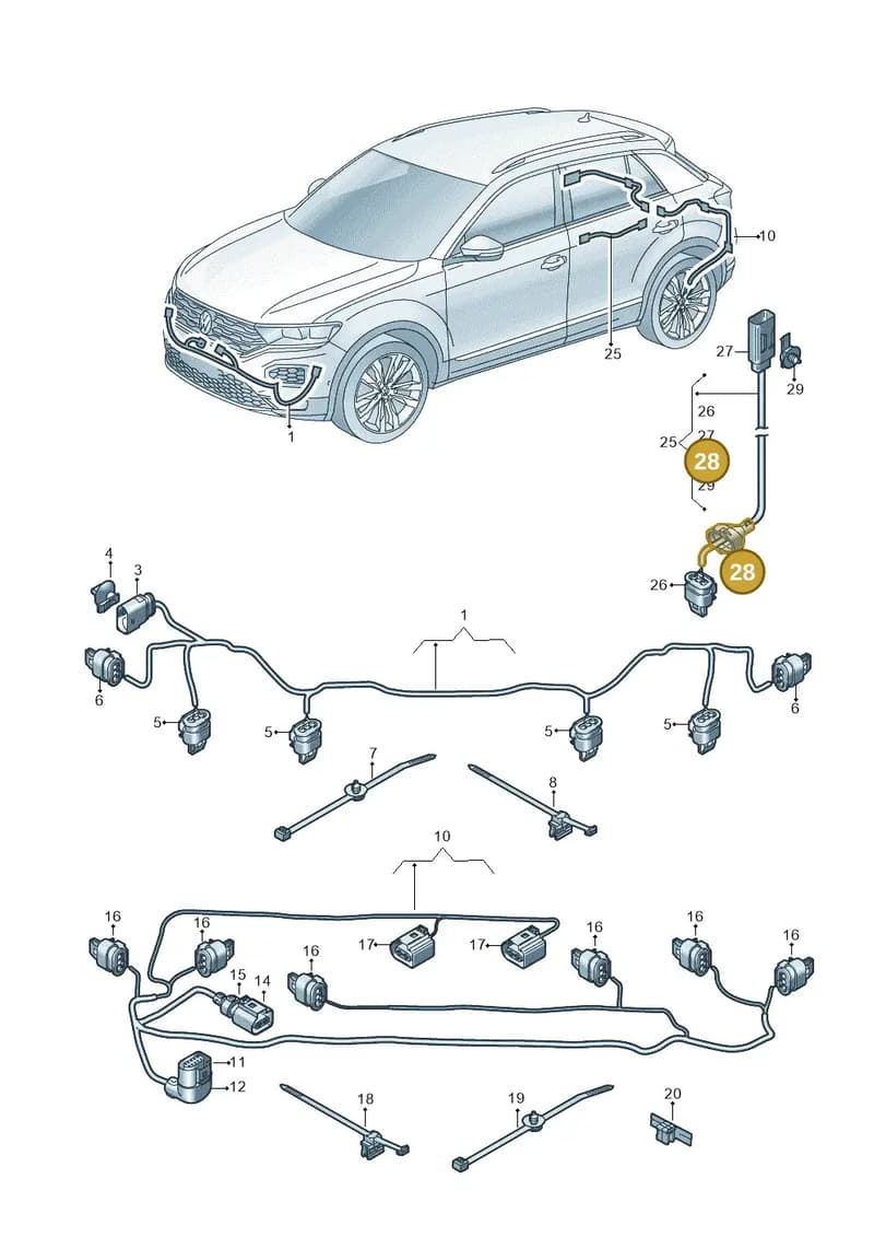 4G0971921A — Volkswagen T-Roc (2017-2025) diagram 813971900, position 28