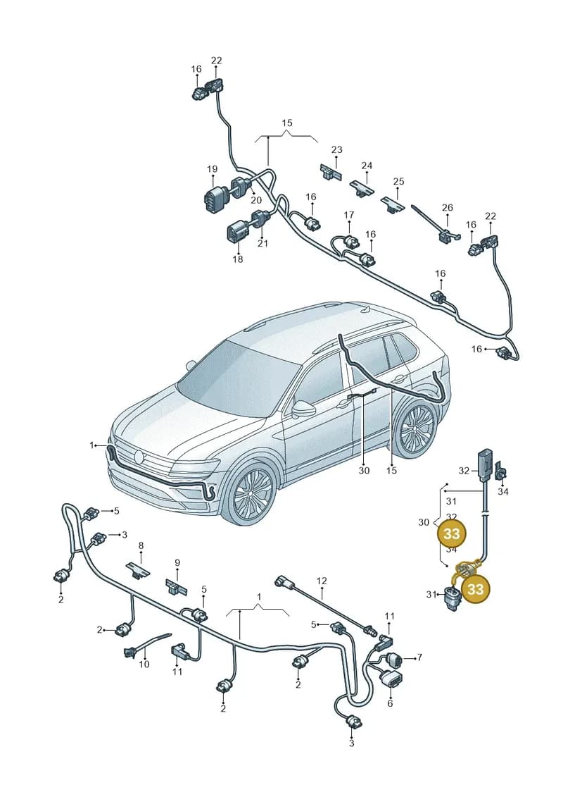 4G0971921A — Volkswagen Tiguan (2016-2024) diagram 884971900, position 33