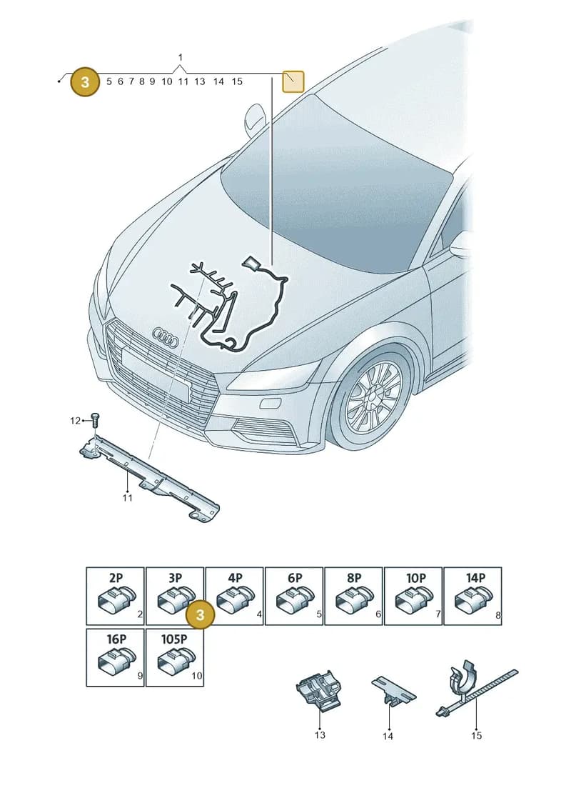 4G0971921A — Audi RS3 Limousine (2017-2020) diagram 898971150, position 3