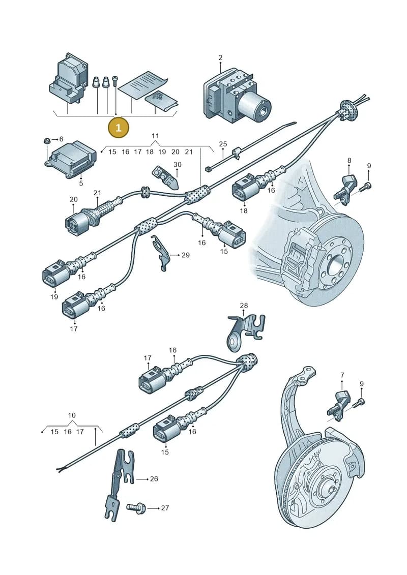 4G0998375AC — Audi A6 Avant (2012-2018) diagram 711927000, position 1