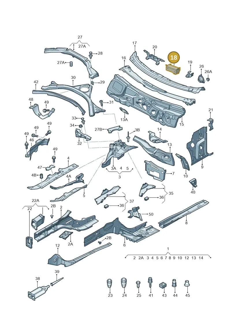 4G1806241 — Audi A7 Sportback (2014-2018) diagram 711803000, position 18