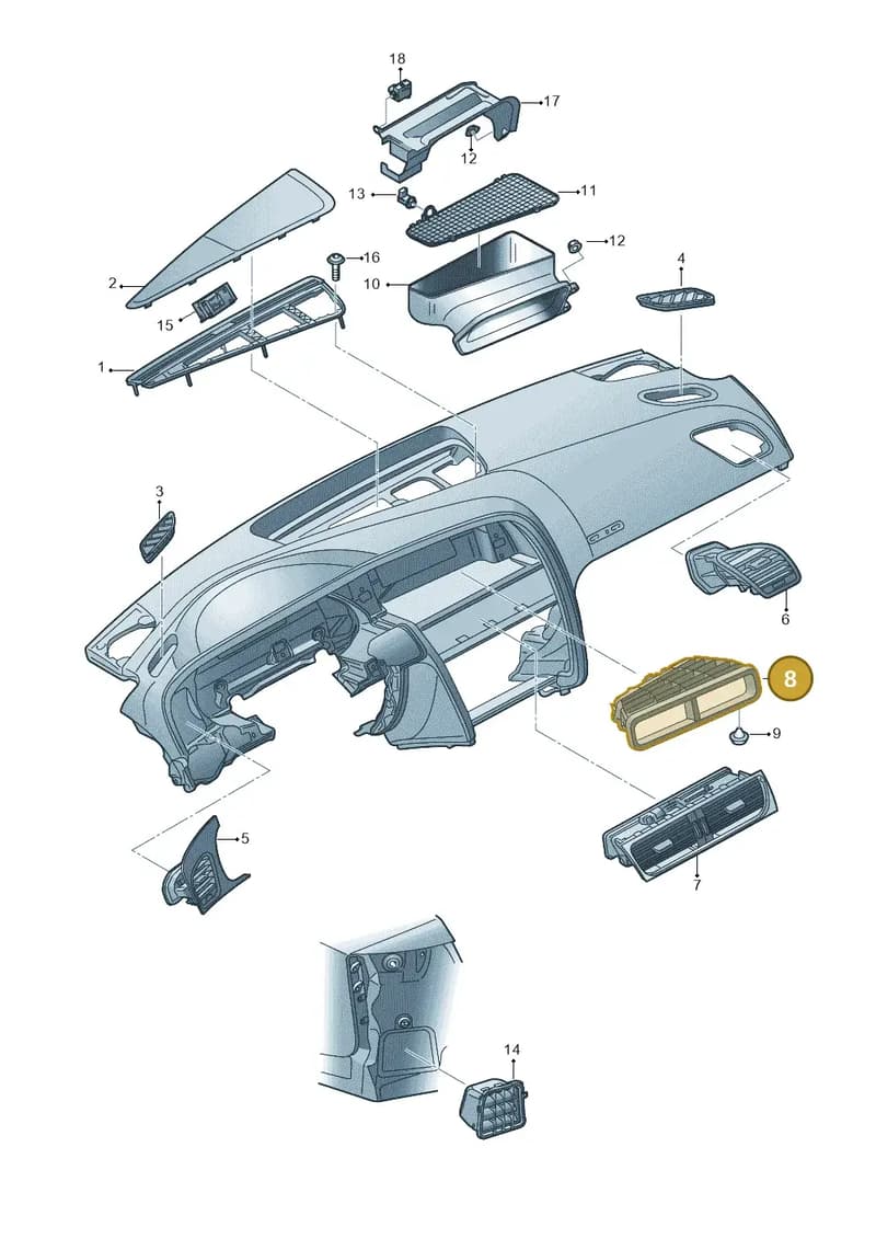4G1819389A — Audi A6 Avant (2012-2018) diagram 620819350, position 8