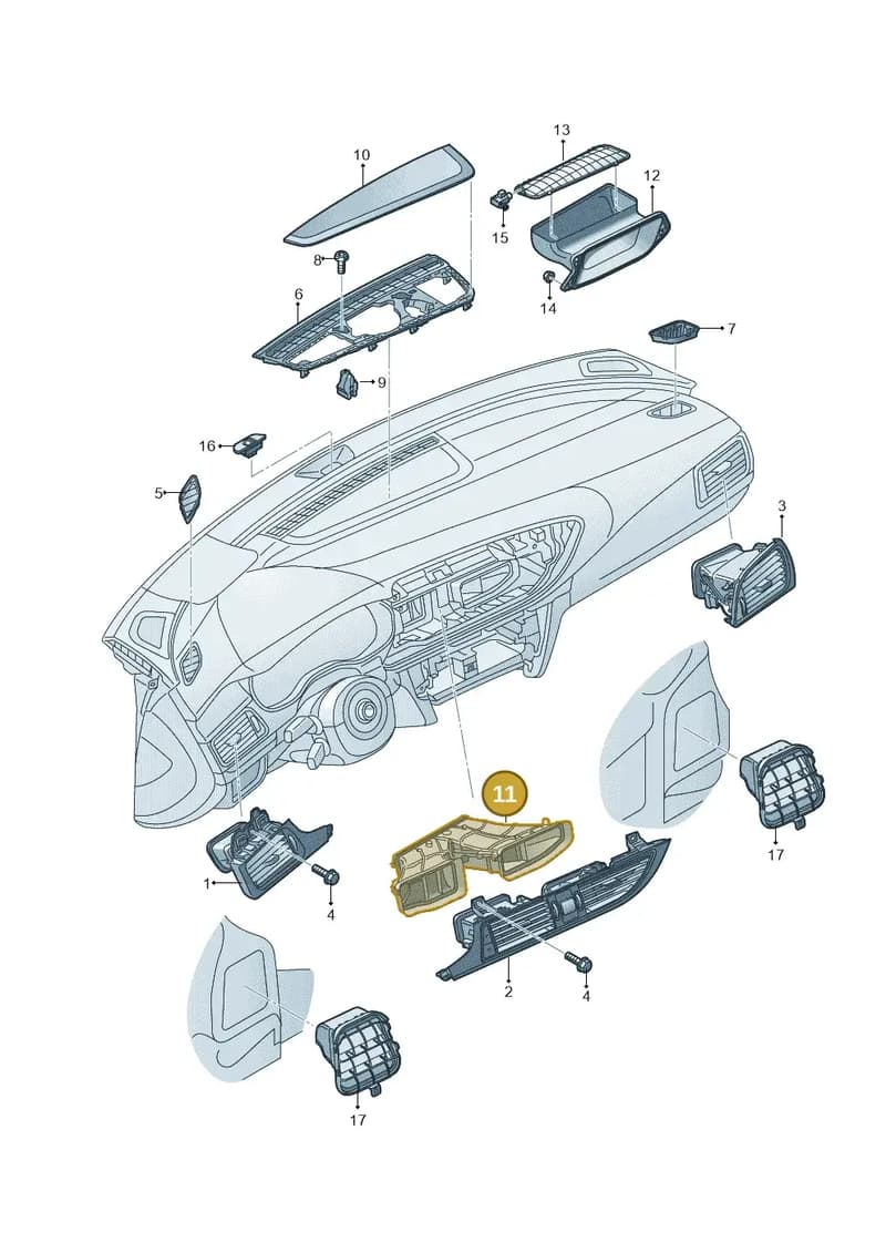 4G1819389A — Audi RS6 Avant (2013-2018) diagram 758819100, position 11