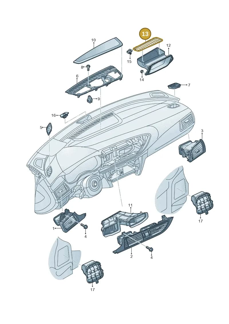 4G1819408A — Audi RS6 Avant (2013-2018) diagram 758819100, position 13