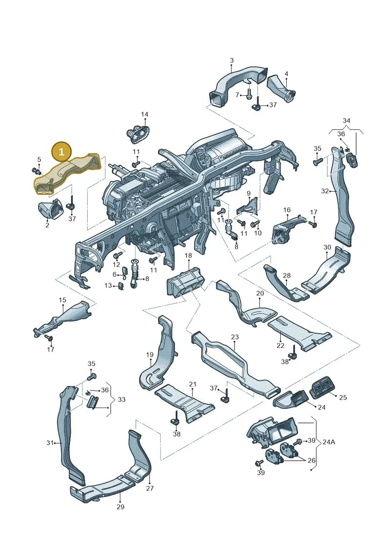 4G1819655B — Audi A7 Sportback (2014-2018) diagram 620819370, position 1