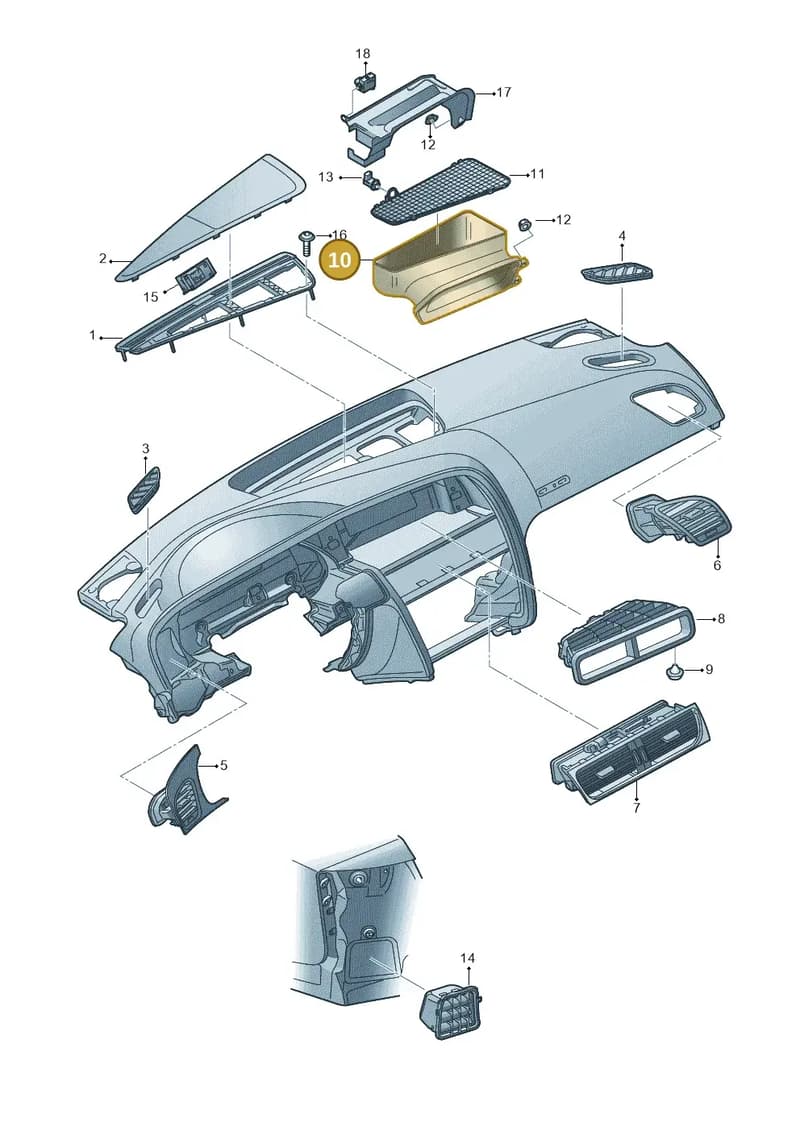 4G1819904A — Audi A6 Avant (2012-2018) diagram 620819350, position 10