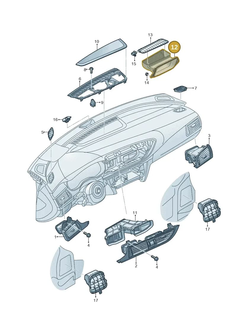4G1819904A — Audi RS6 Avant (2013-2018) diagram 758819100, position 12