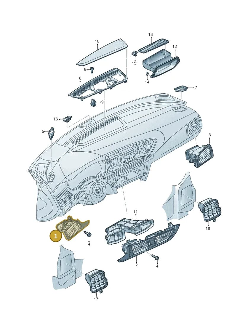 4G1820901E6PS — Audi A7 Sportback (2014-2018) diagram 765819100, position 1