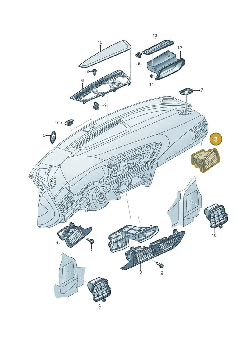 4G1820902C6PS — Audi A6 (2014-2018) diagram 765819100, position 3