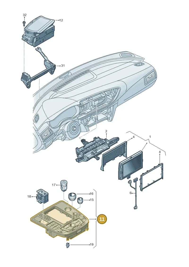 4G1919610E — Audi A7 Sportback (2014-2018) diagram 711919000, position 11