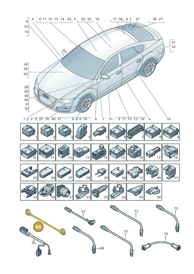 4G1971086C — Audi RS7 Sportback (2013-2018) diagram 765971790, position 66