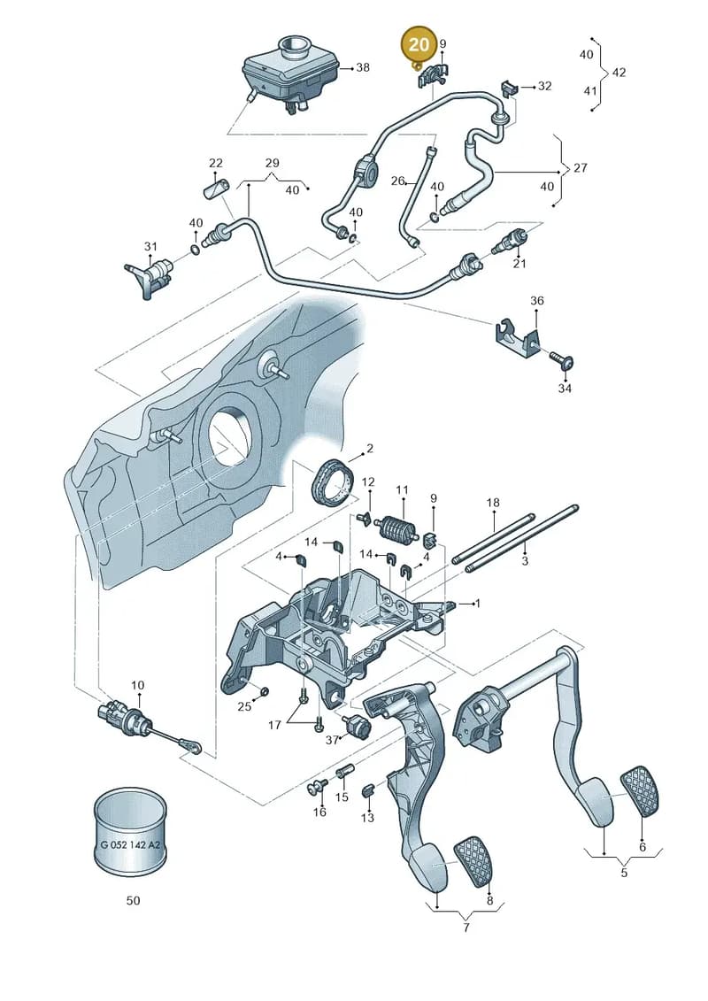 4G2721878 — Audi A6 (2014-2018) diagram 798721300, position 20
