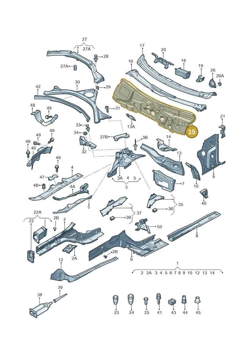 4G2805432B — Audi A7 Sportback (2014-2018) diagram 711803000, position 15