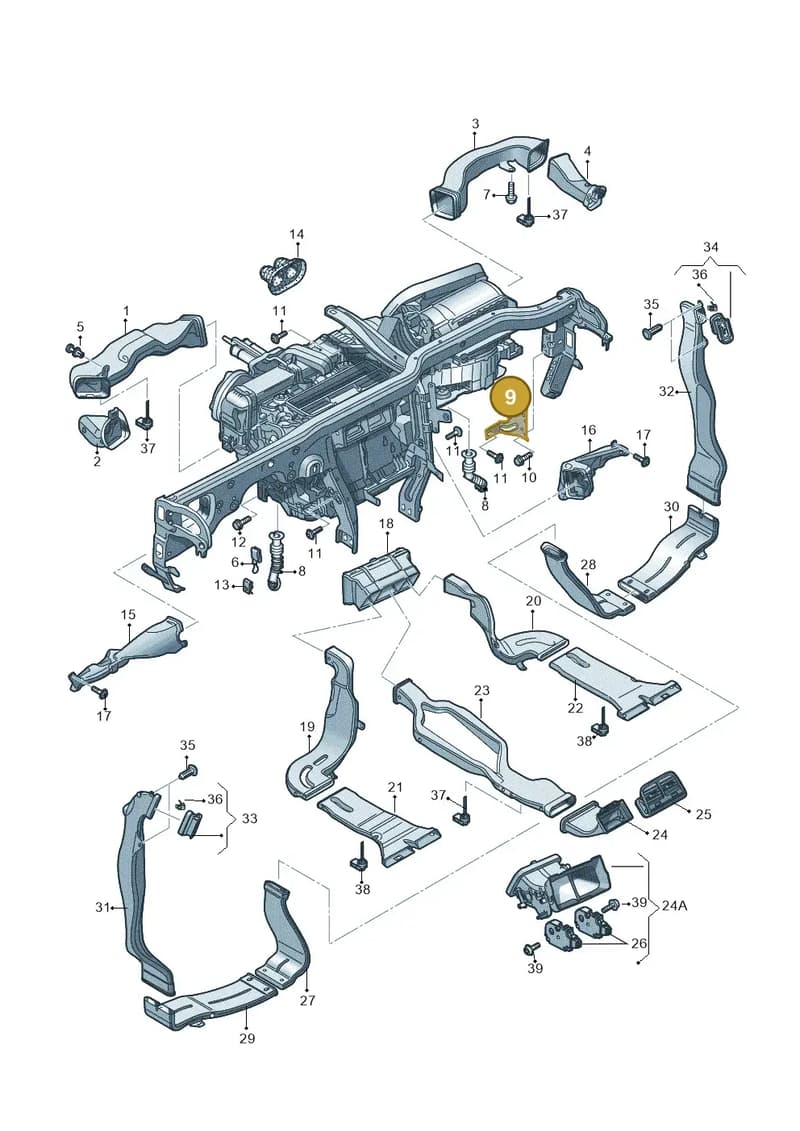 4G2819079 — Audi A7 Sportback (2014-2018) diagram 620819370, position 9