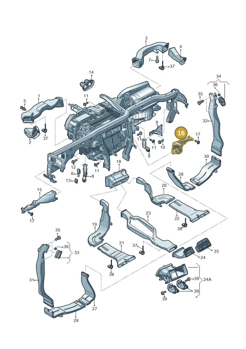 4G2819151 — Audi A7 Sportback (2014-2018) diagram 620819370, position 16