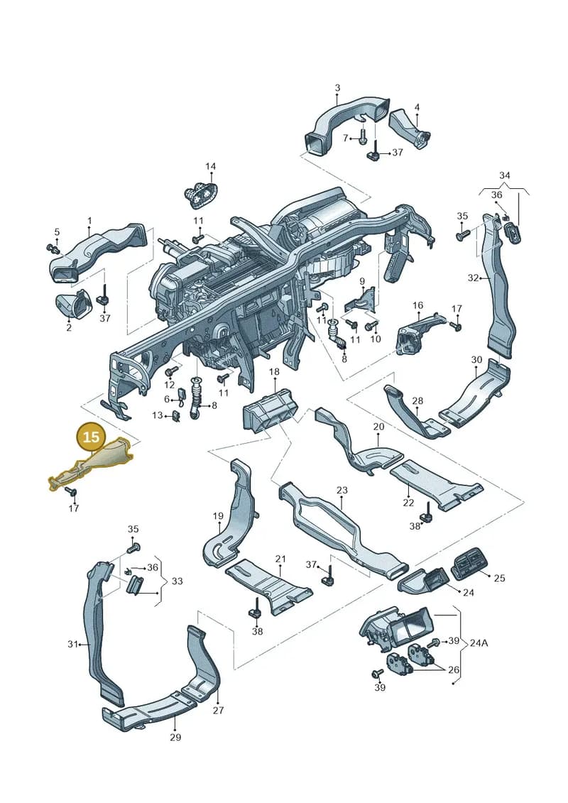 4G2819152 — Audi A7 Sportback (2014-2018) diagram 620819370, position 15