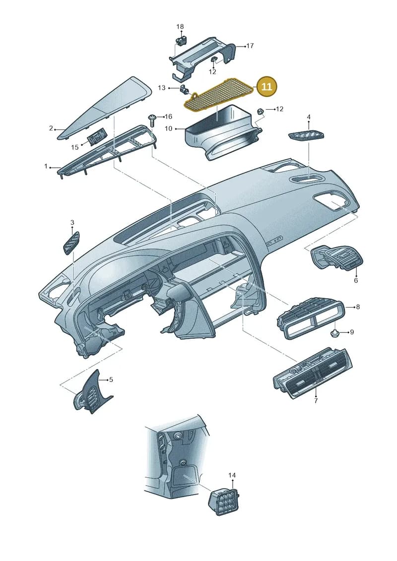 4G2819408 — Audi A6 Avant (2012-2018) diagram 620819350, position 11