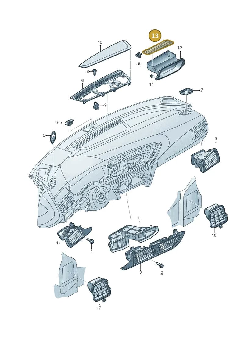 4G2819408 — Audi A7 Sportback (2014-2018) diagram 765819100, position 13