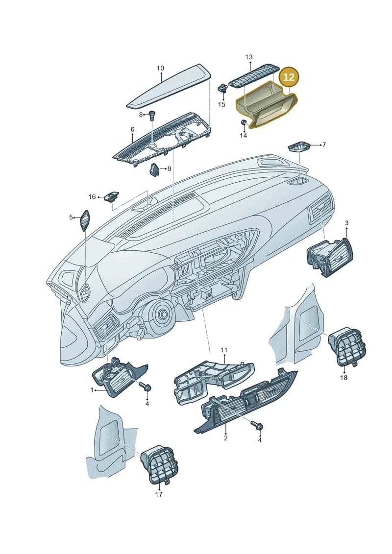 4G2819904A — Audi A7 Sportback (2014-2018) diagram 765819100, position 12