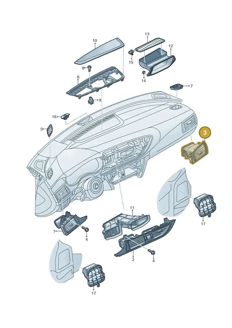 4G2820901C6PS — Audi RS6 Avant (2013-2018) diagram 758819100, position 3